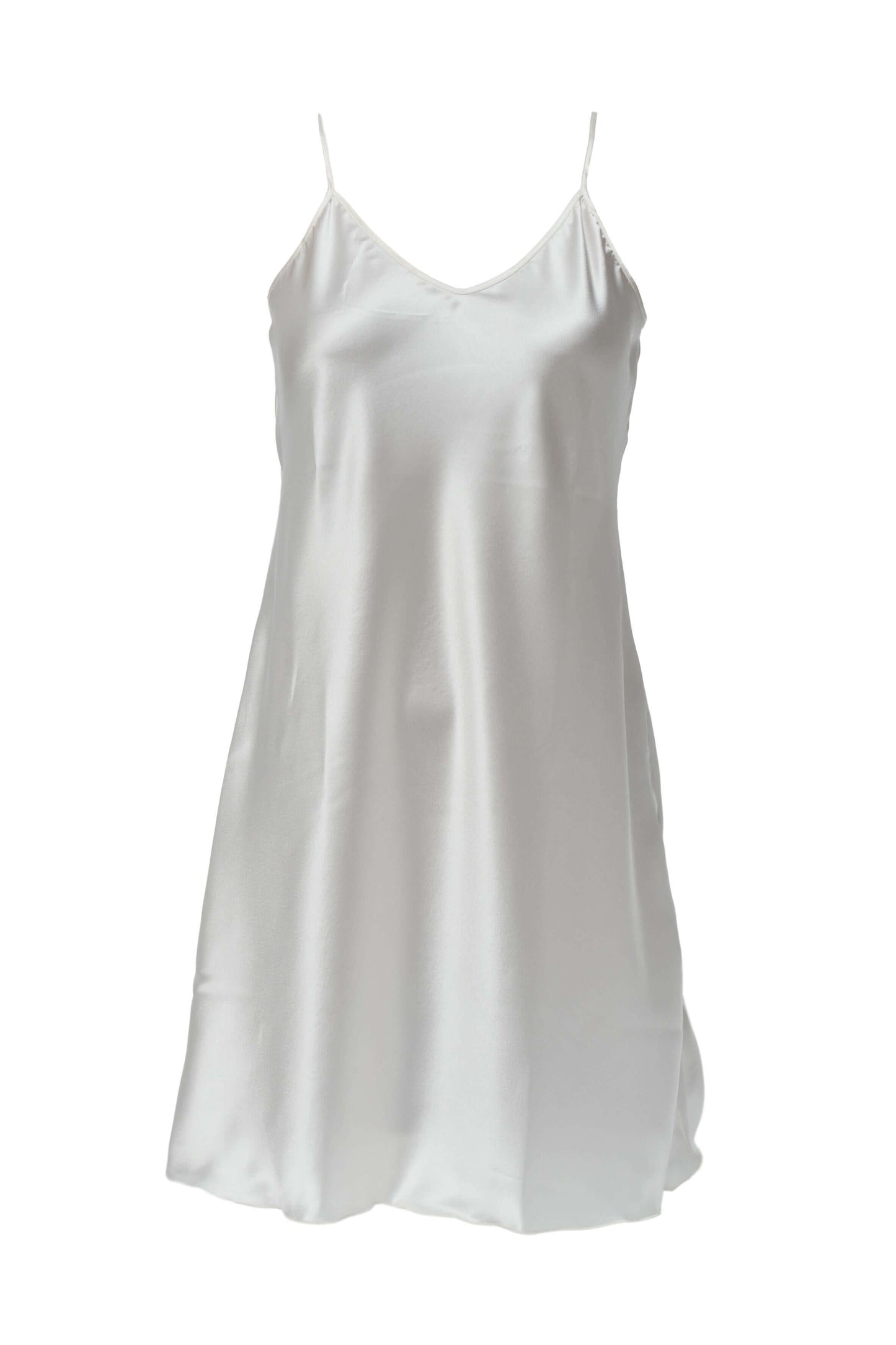 Easy Line Satin Petticoat in silky white fabric, perfect for layering and enhancing outfits.