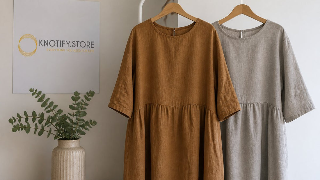Linen Fugue -pellavamekko: Bronze ja Melange