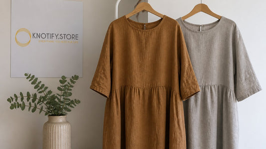 Linen Fugue -pellavamekko: Bronze ja Melange