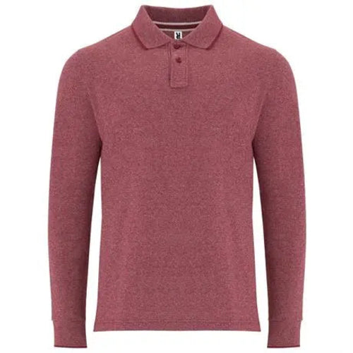 Polo vigoré de manga larga, con tapeta superpuesta de 2 botones a tono
