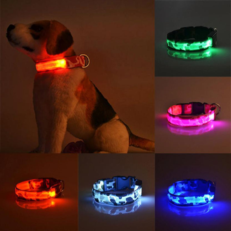 Lataa kuva gallerian katseluohjelmaan Camouflage pet supplies luminous dog collar
