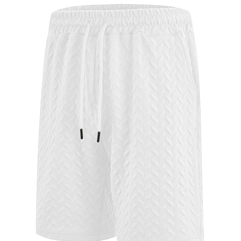 Lataa kuva gallerian katseluohjelmaan Men's Loose Solid Jacquard Drawstring Casual Beach Pants
