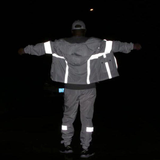 Reflective Hooded Jacket Night Running Training Casual Jacket