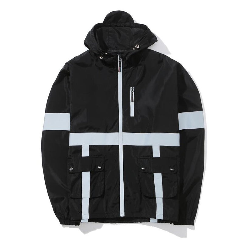 Lataa kuva gallerian katseluohjelmaan Reflective Hooded Jacket Night Running Training Casual Jacket
