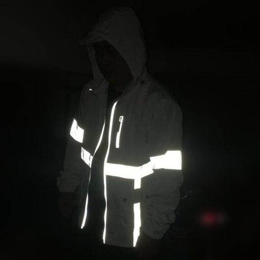 Reflective Hooded Jacket Night Running Training Casual Jacket