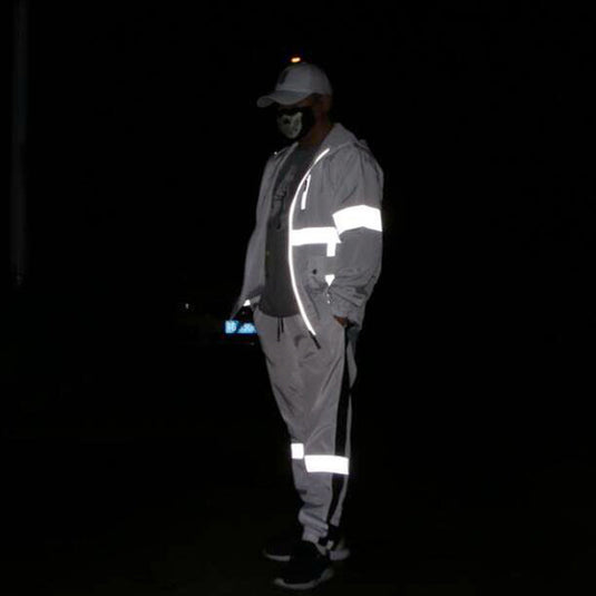 Reflective Hooded Jacket Night Running Training Casual Jacket