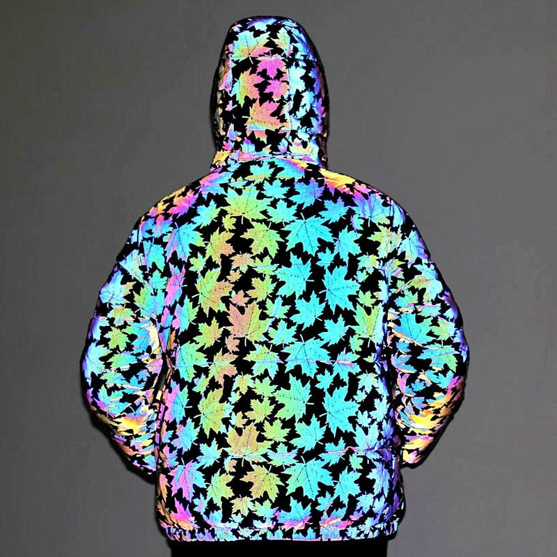 Lataa kuva gallerian katseluohjelmaan Winter Jacket Thickened Hooded Colorful Reflective Cotton Coat
