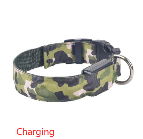Lataa kuva gallerian katseluohjelmaan Camouflage pet supplies luminous dog collar
