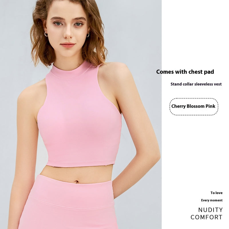 Lataa kuva gallerian katseluohjelmaan Quick-drying Sleeveless Vest Brocade Nude Feel Yoga Bra
