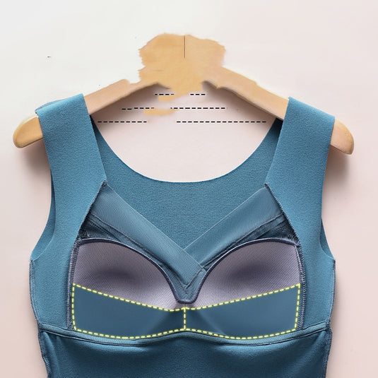 Double-sided Sanded Bra With Chest Pads For Slim Fit And Heating