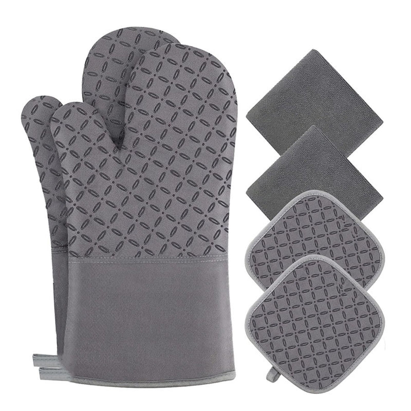 Lataa kuva gallerian katseluohjelmaan Kitchen Anti-slip Heat Insulation Silicone Thickened Gloves
