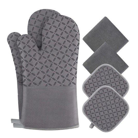 Kitchen Anti-slip Heat Insulation Silicone Thickened Gloves
