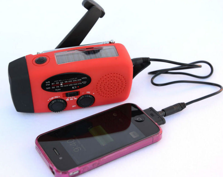 Lataa kuva gallerian katseluohjelmaan Solar hand crank USB charging radio flashlight
