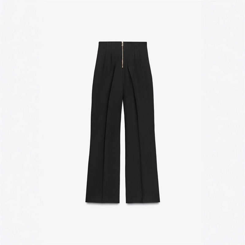 Lataa kuva gallerian katseluohjelmaan Retro Fashion Versatile Slimming High-waisted Pants With Zip Decoration
