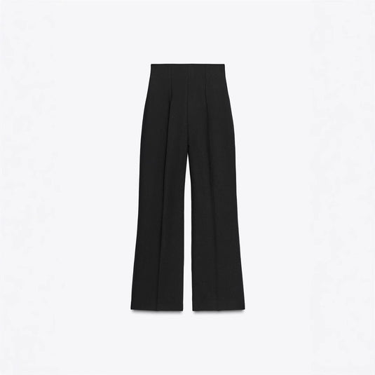 Retro Fashion Versatile Slimming High-waisted Pants With Zip Decoration