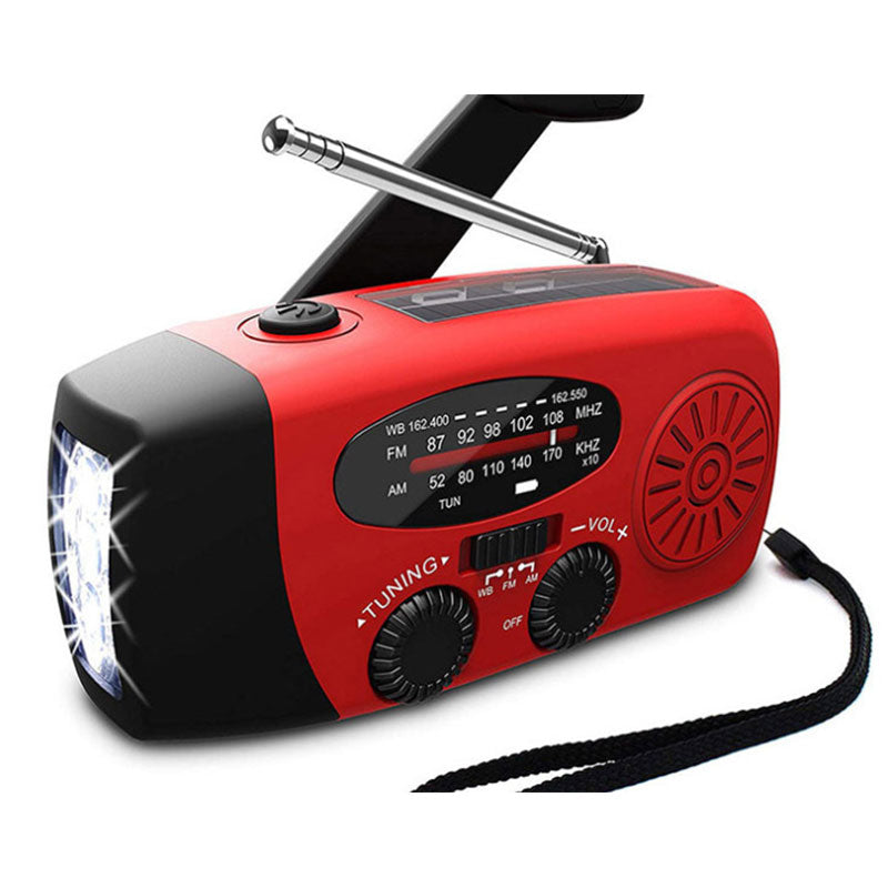 Lataa kuva gallerian katseluohjelmaan Solar hand crank USB charging radio flashlight

