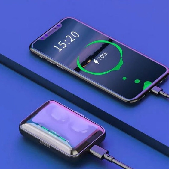 Lataa kuva gallerian katseluohjelmaan Multifunction Bluetooth Headset Binaural Movement Power Bank Phone Support
