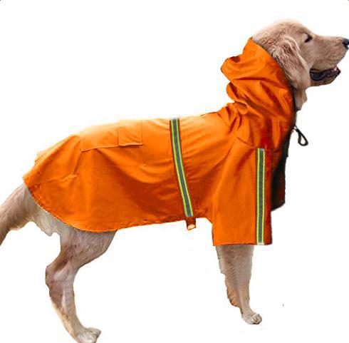 Lataa kuva gallerian katseluohjelmaan Spring and summer new dog raincoat waterproof cape dog reflective raincoat large dog raincoat
