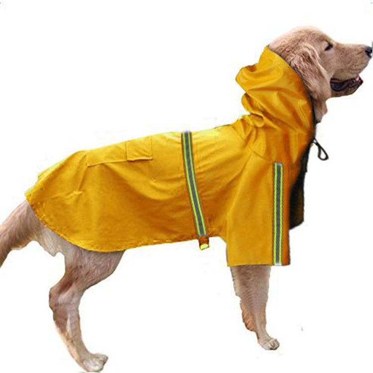 Lataa kuva gallerian katseluohjelmaan Spring and summer new dog raincoat waterproof cape dog reflective raincoat large dog raincoat

