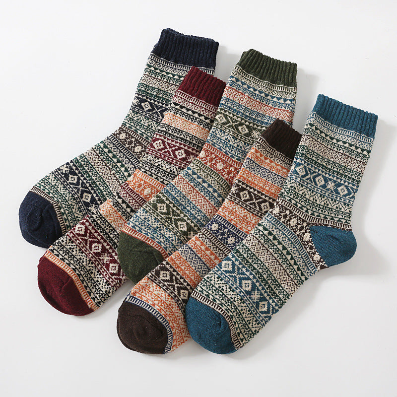 Lataa kuva gallerian katseluohjelmaan Retro Large Square Wool Socks
