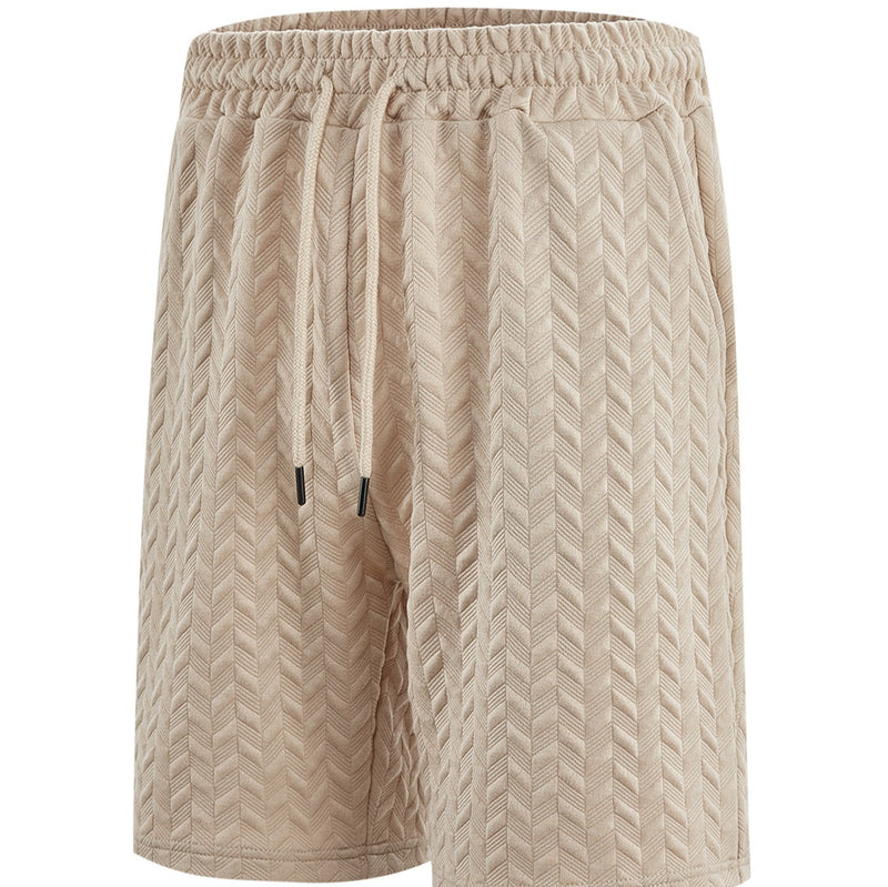 Lataa kuva gallerian katseluohjelmaan Men's Loose Solid Jacquard Drawstring Casual Beach Pants
