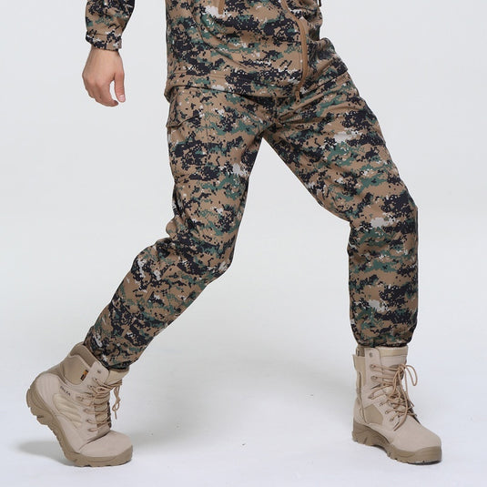 Outdoor Men's Fleece Soft Shell Pants Breathable And Windproof Wear-resistant