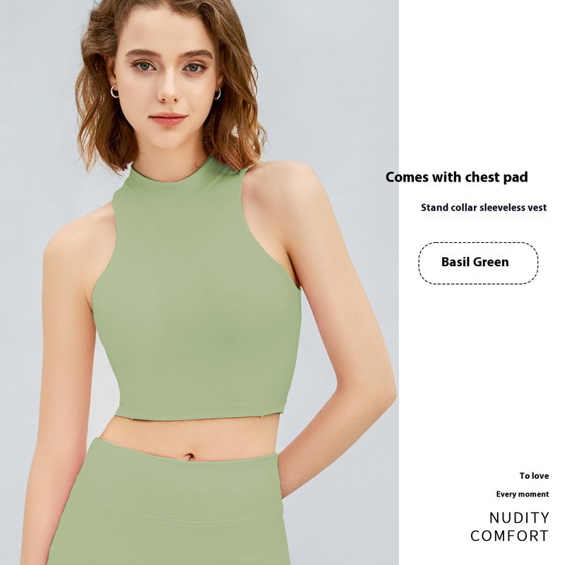 Lataa kuva gallerian katseluohjelmaan Quick-drying Sleeveless Vest Brocade Nude Feel Yoga Bra
