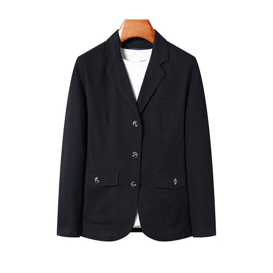 Men's Casual Loose Washed Cotton Business Coat