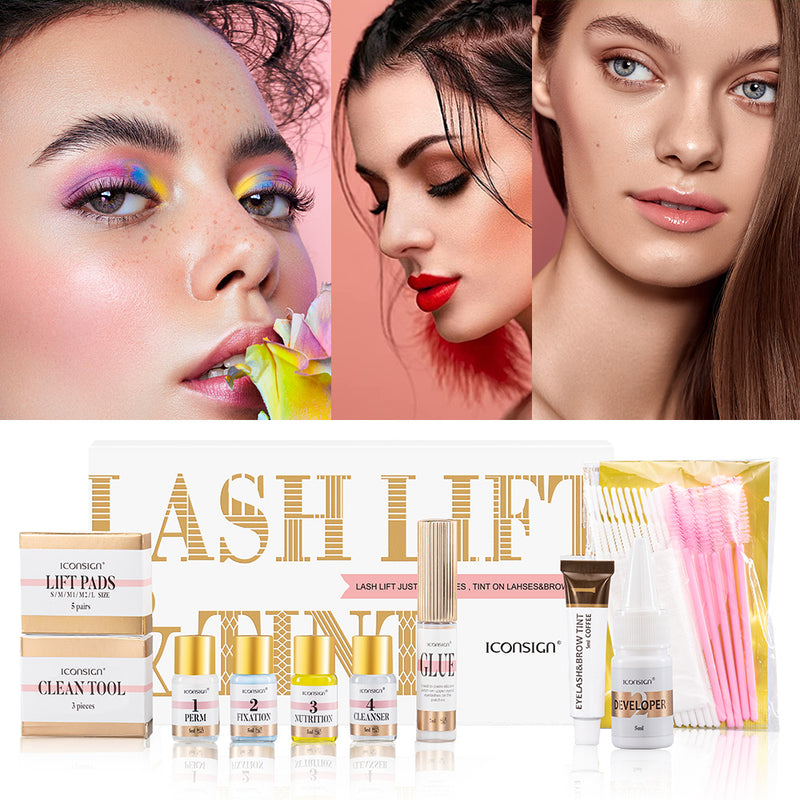 Lataa kuva gallerian katseluohjelmaan ICONSIGN Lash Lift EyeLash Eyebrow Dye Tint Kit Lashes Perm Set Brow Lamination Makeup Tools
