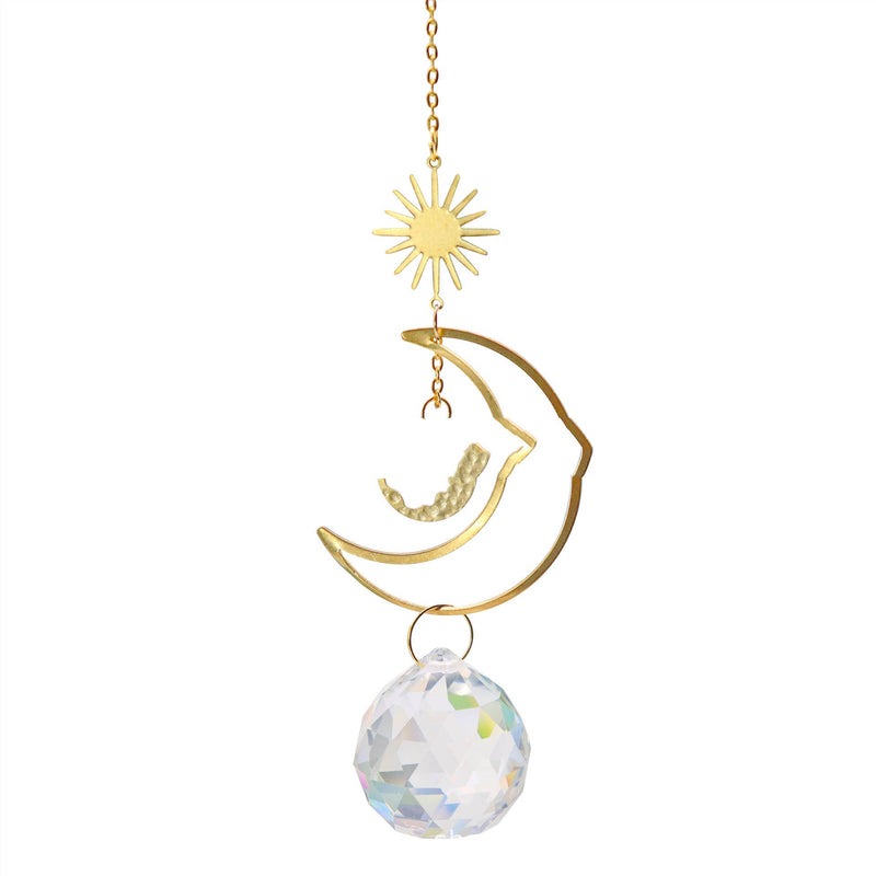 Lataa kuva gallerian katseluohjelmaan Garden Crystal Pendant Moon Star Sun Catcher New Product
