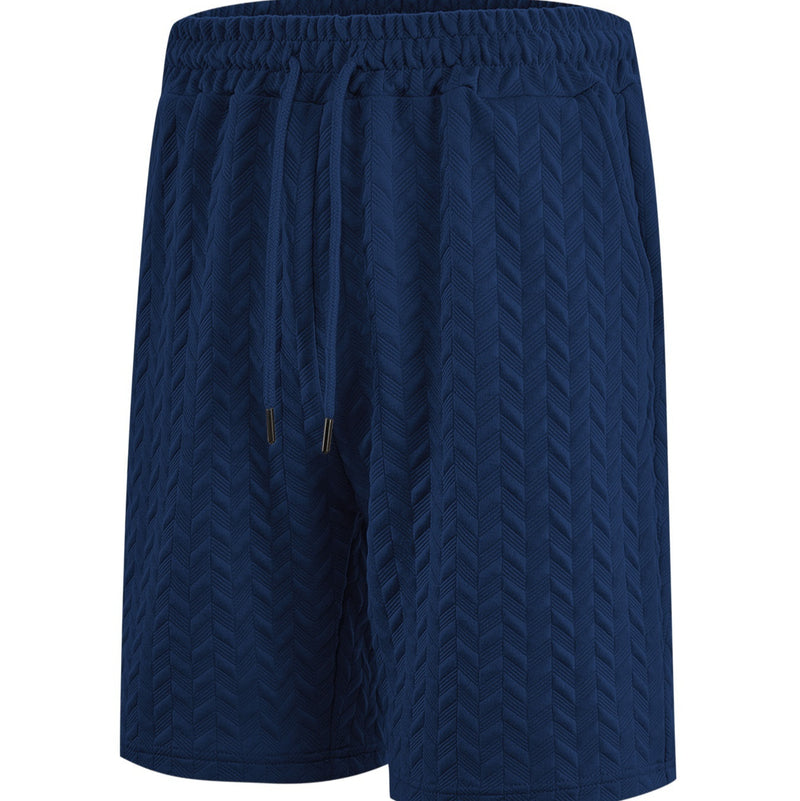 Lataa kuva gallerian katseluohjelmaan Men's Loose Solid Jacquard Drawstring Casual Beach Pants
