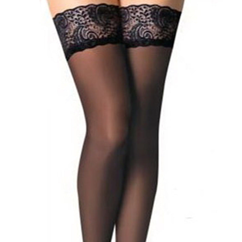 Lataa kuva gallerian katseluohjelmaan European And American Large Size Lace Black Stockings Garter
