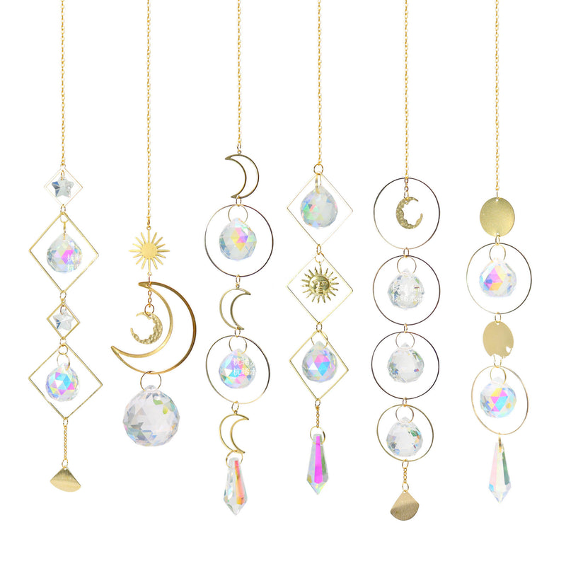 Lataa kuva gallerian katseluohjelmaan Garden Crystal Pendant Moon Star Sun Catcher New Product
