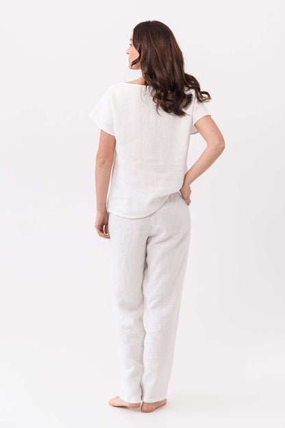 Natural light linen / Natural Linen Pajama set / Linen loungewear /