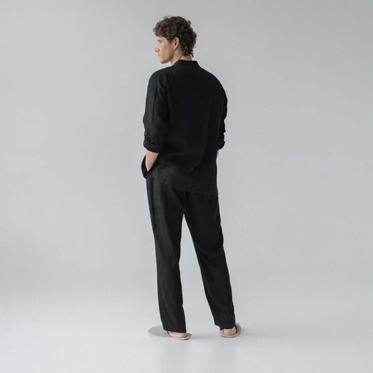Linen Currant Loungewear Set - Black