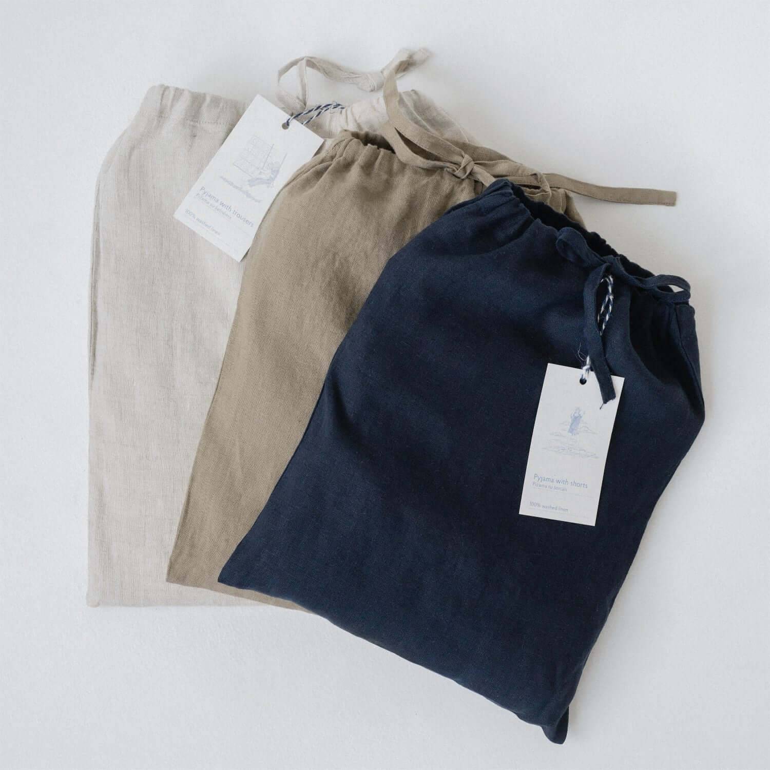 Linen Fern Pyjama Set - Black