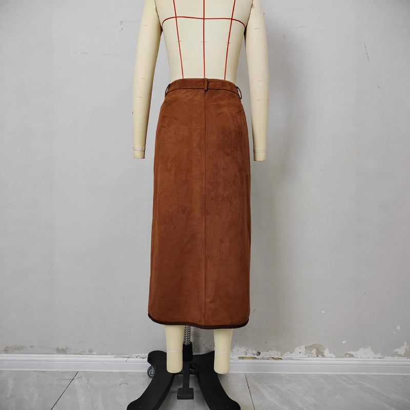 Lataa kuva gallerian katseluohjelmaan Women's Single-breasted High-waist Classic Fashionable Skirt
