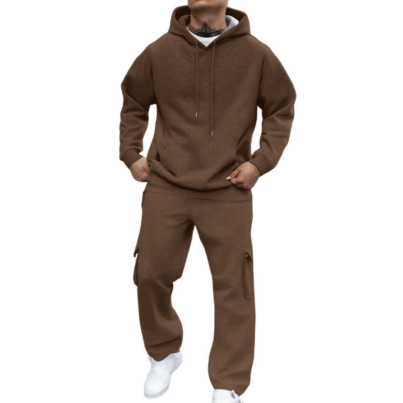 Lataa kuva gallerian katseluohjelmaan Men's New Autumn And Winter Fashion Hooded Pullover Suit
