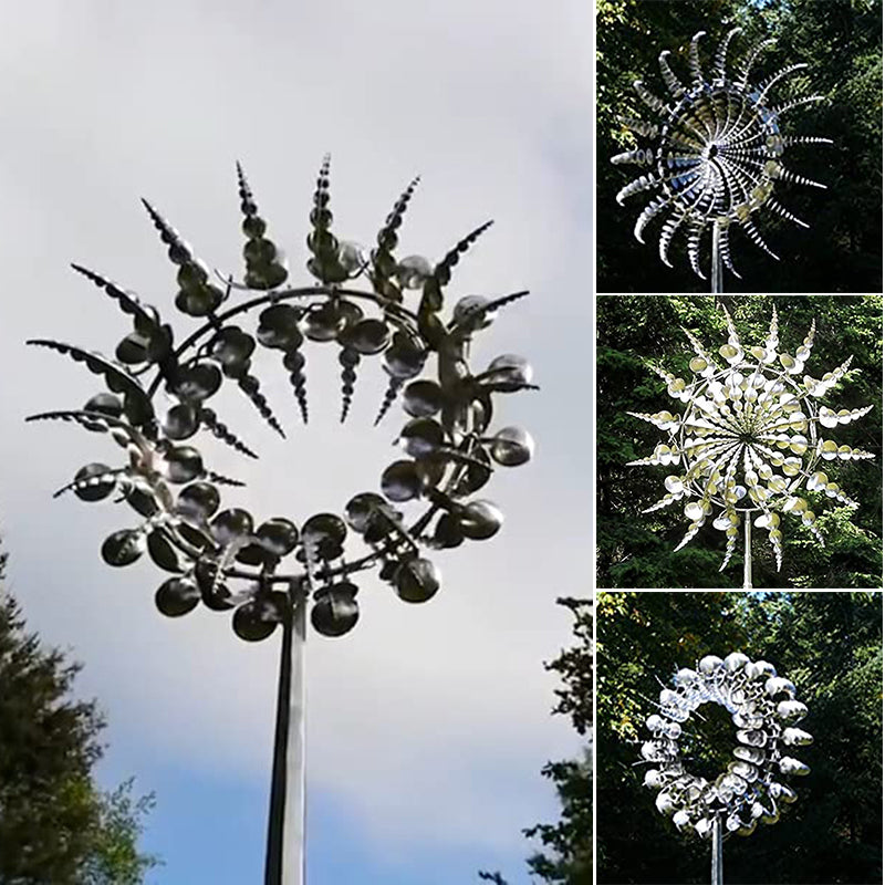 Lataa kuva gallerian katseluohjelmaan Unique And Magical Metal Windmill Outdoor Dynamic Wind Spinners Wind Catchers Exotic Yard Patio Lawn Garden Decoration
