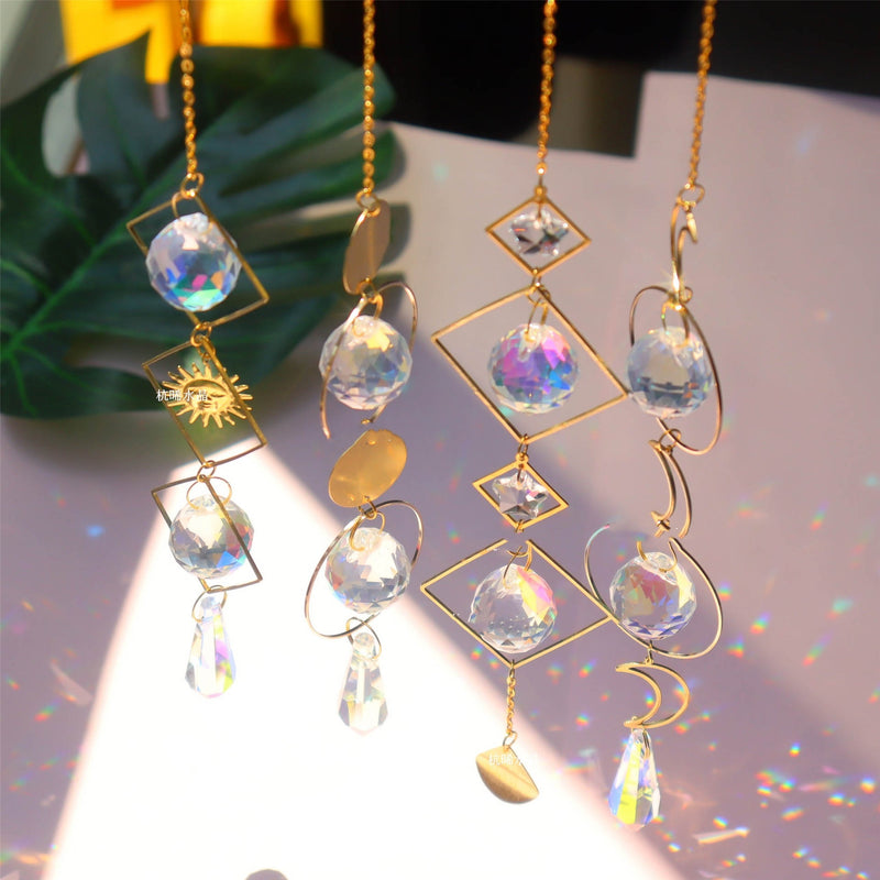 Lataa kuva gallerian katseluohjelmaan Garden Crystal Pendant Moon Star Sun Catcher New Product
