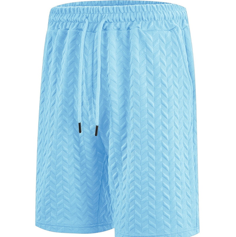 Lataa kuva gallerian katseluohjelmaan Men's Loose Solid Jacquard Drawstring Casual Beach Pants
