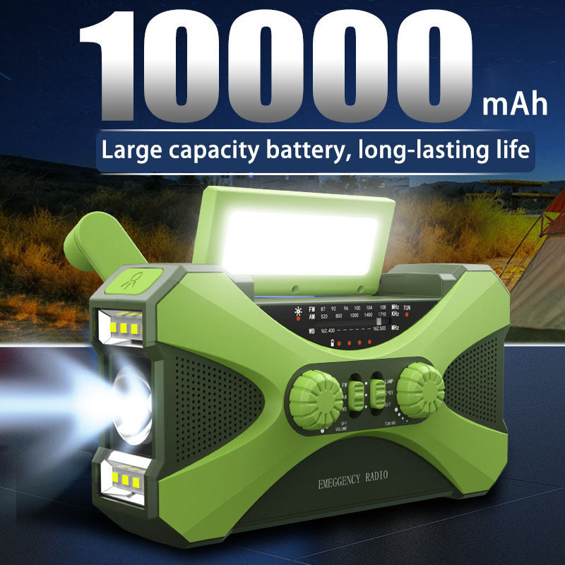 Lataa kuva gallerian katseluohjelmaan 3 In 1 Portable Radio Hand Crank AM-FM-NOAA Emergency Reading Lamp Flashlight Solar Charging Power Bank Support SOS
