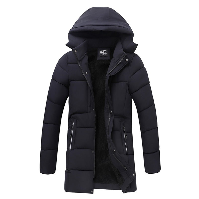 Lataa kuva gallerian katseluohjelmaan Men's Thick Mid-length Hooded Cotton Jacket
