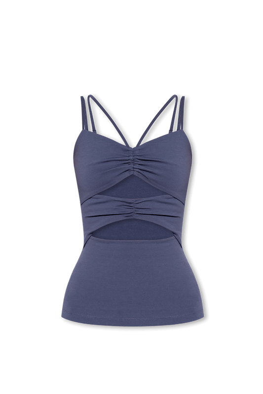 3958907 SAMSOE SAMSOE women's vest summer fashion women's vest in dark blue with adjustable straps and draped details.