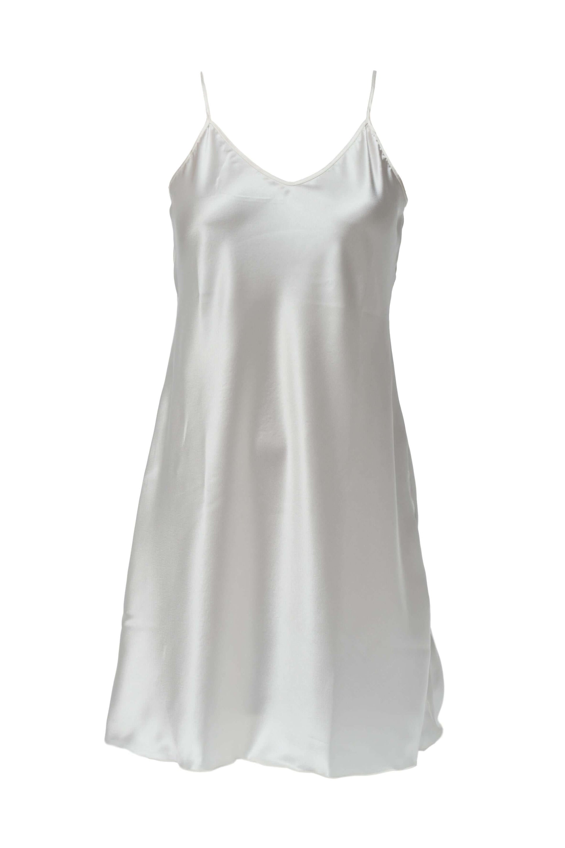 Easy Line Satin Petticoat in silky white fabric, perfect for layering and enhancing outfits.