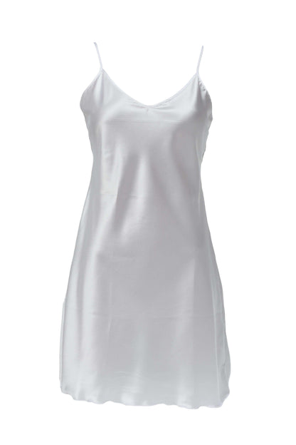 Easy Line Satin Petticoat in white, crafted from 100% polyester for a smooth and comfortable fit.