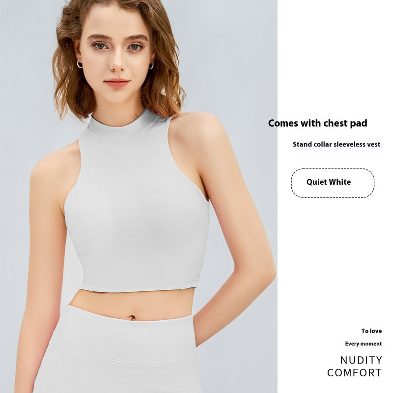 Lataa kuva gallerian katseluohjelmaan Quick-drying Sleeveless Vest Brocade Nude Feel Yoga Bra
