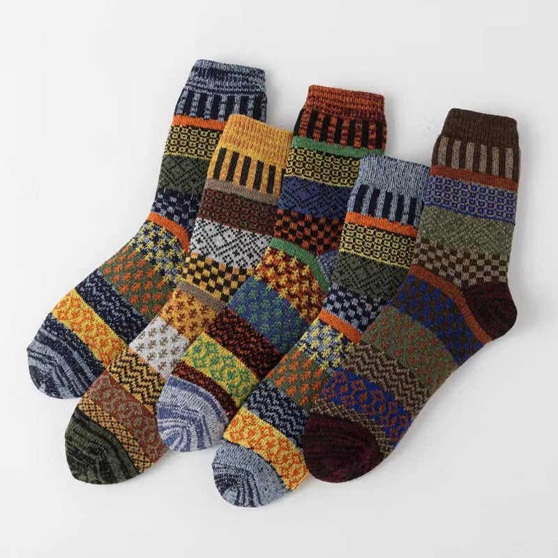 Lataa kuva gallerian katseluohjelmaan Retro Large Square Wool Socks
