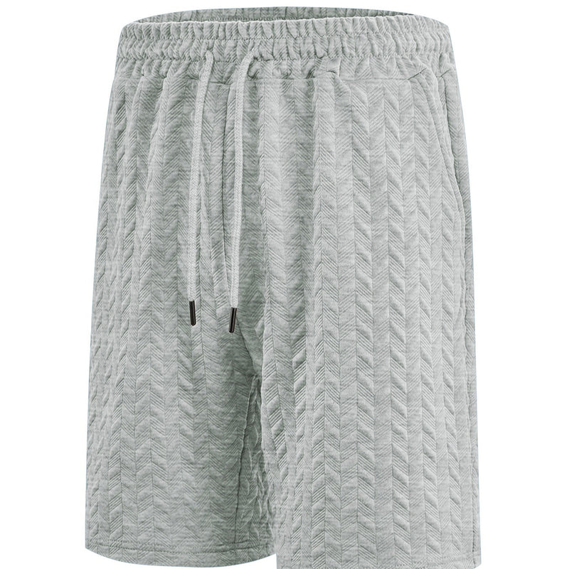 Lataa kuva gallerian katseluohjelmaan Men's Loose Solid Jacquard Drawstring Casual Beach Pants
