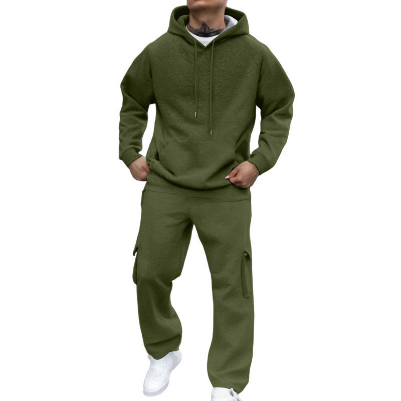 Lataa kuva gallerian katseluohjelmaan Men's New Autumn And Winter Fashion Hooded Pullover Suit

